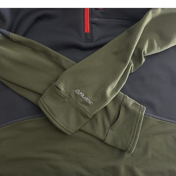 LL Bean Men's Sz M Lightweight Performance Polartec Fleece Half Zip Hoodie - Picture 4 of 9
